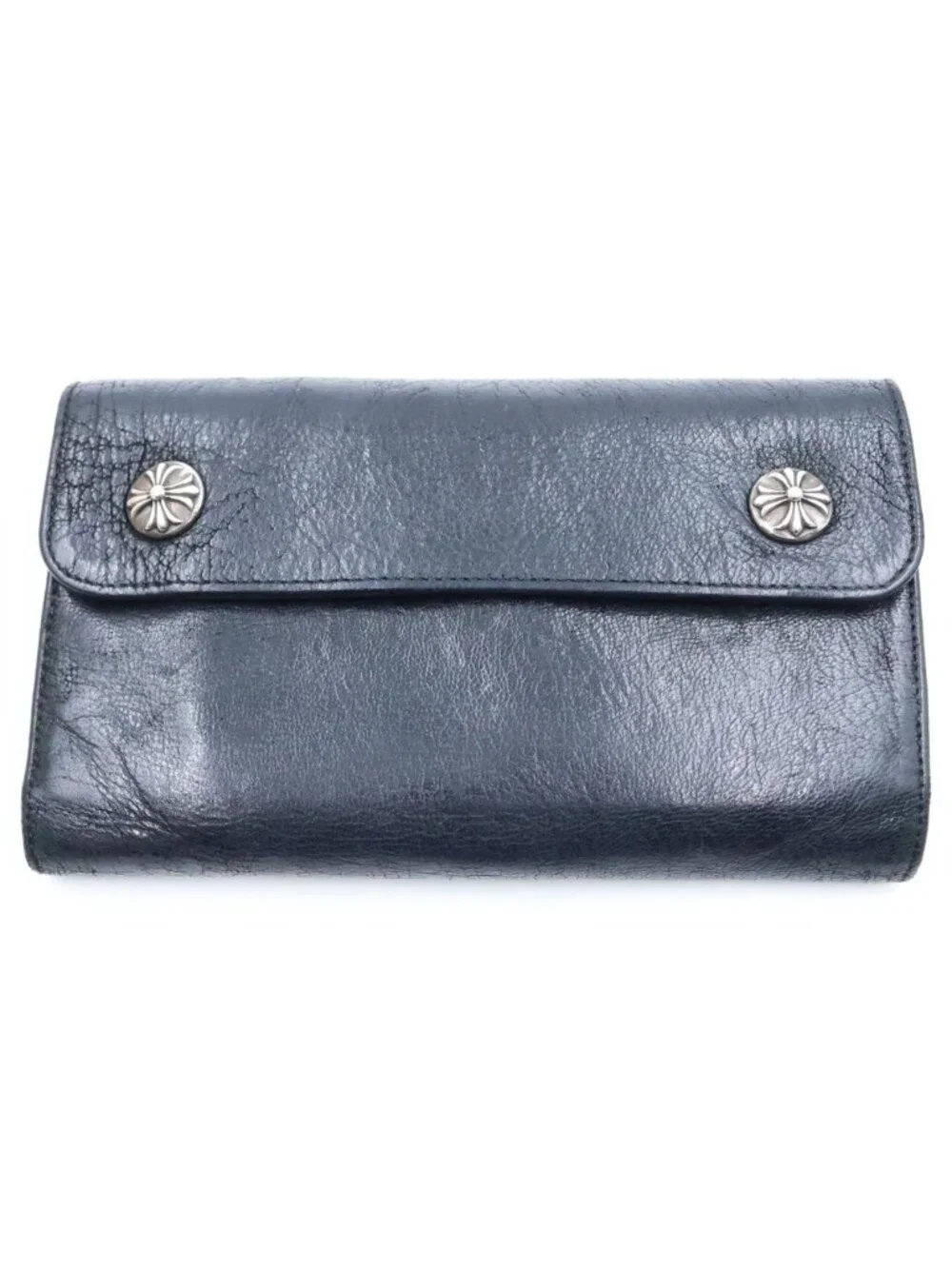 Chrome Hearts Wave Leather Wallet Black